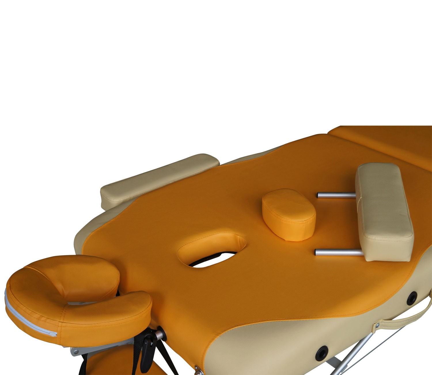 Массажный стол DFC NIRVANA, Elegant PREMIUM, 192x75x6 см, алюм. ножки, цвет оранжевый/бежевый, изображение 7