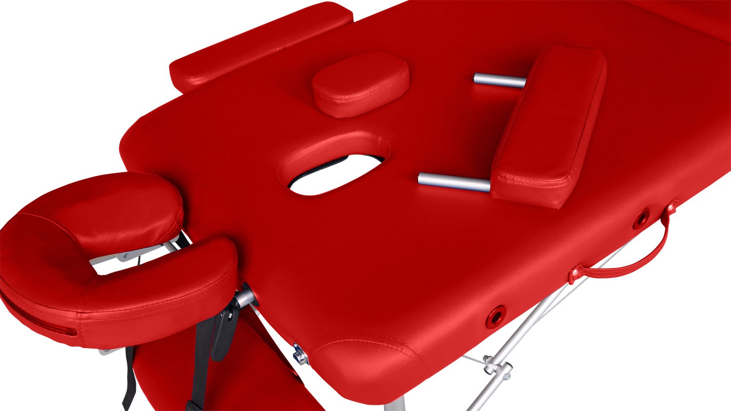 Массажный стол DFC NIRVANA, Elegant OPTIMA, 186x60x4 см, алюм. ножки, цвет красный, изображение 6