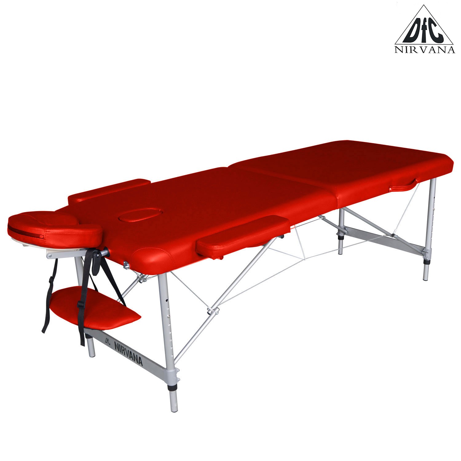 Массажный стол DFC NIRVANA, Elegant OPTIMA, 186x60x4 см, алюм. ножки, цвет красный