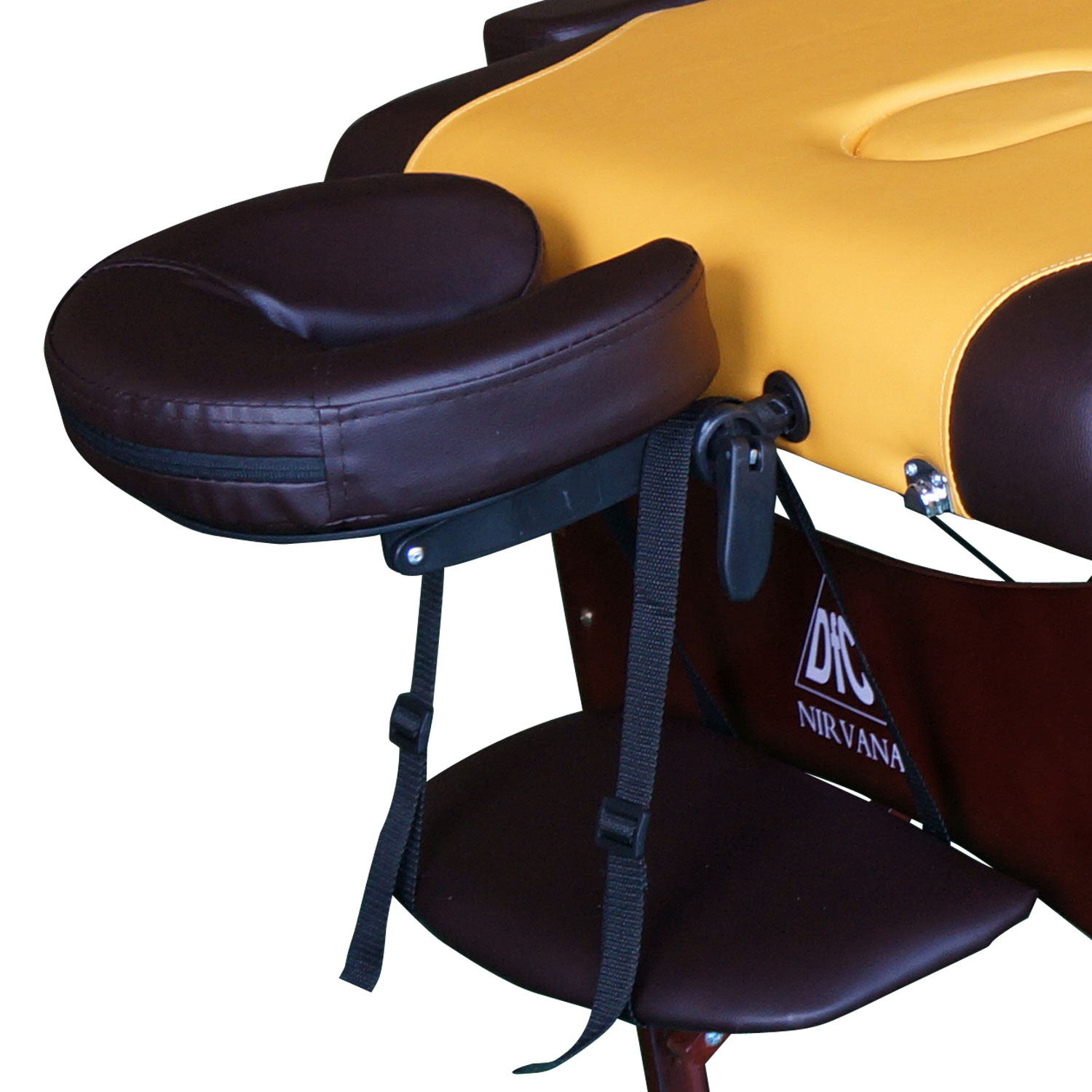 Массажный стол DFC NIRVANA, Relax, дерев. ножки, цвет горчичный/коричневым, изображение 5