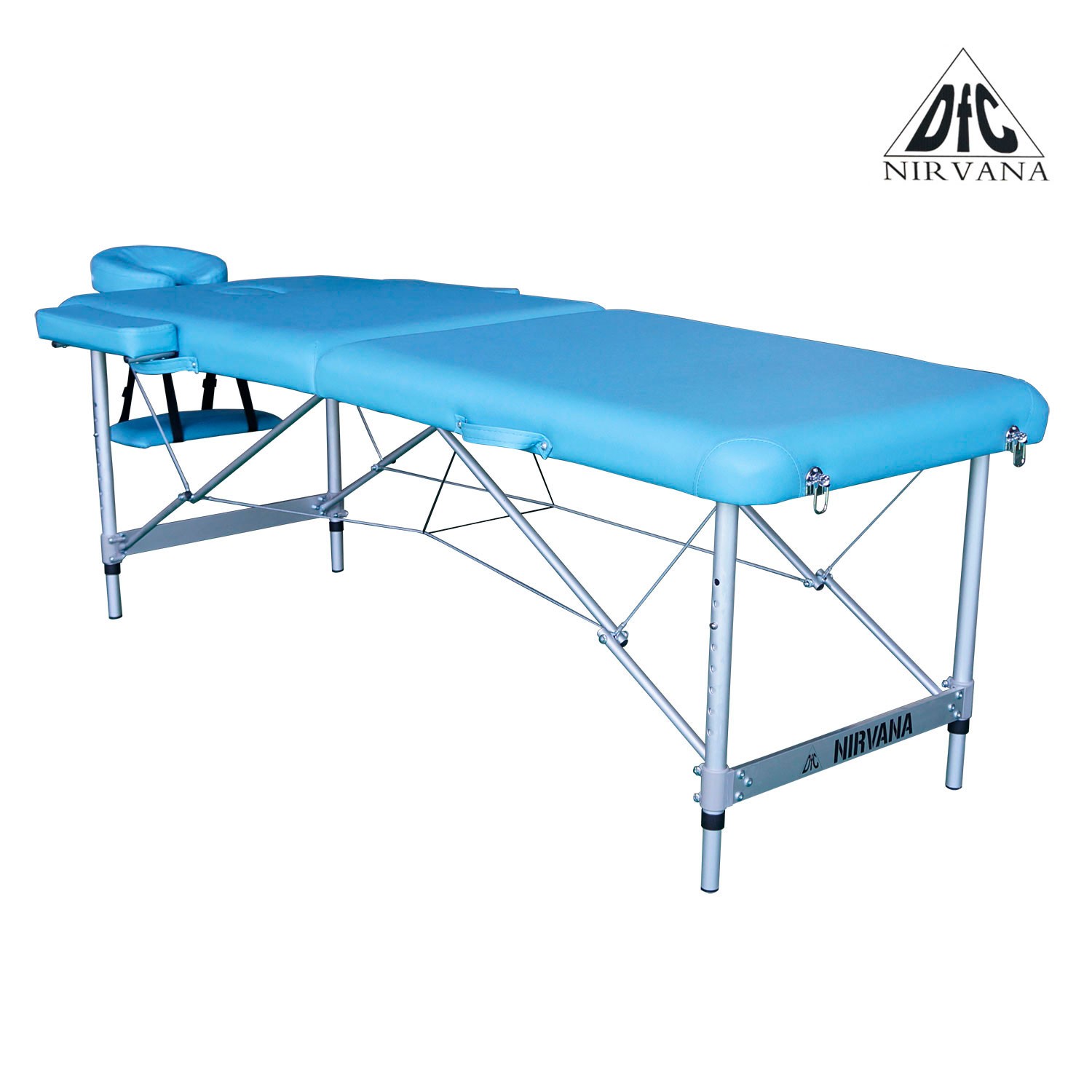 Массажный стол DFC NIRVANA, Elegant LUXE, 186x70x4 см, алюм. ножки, цвет светло голубой, изображение 2
