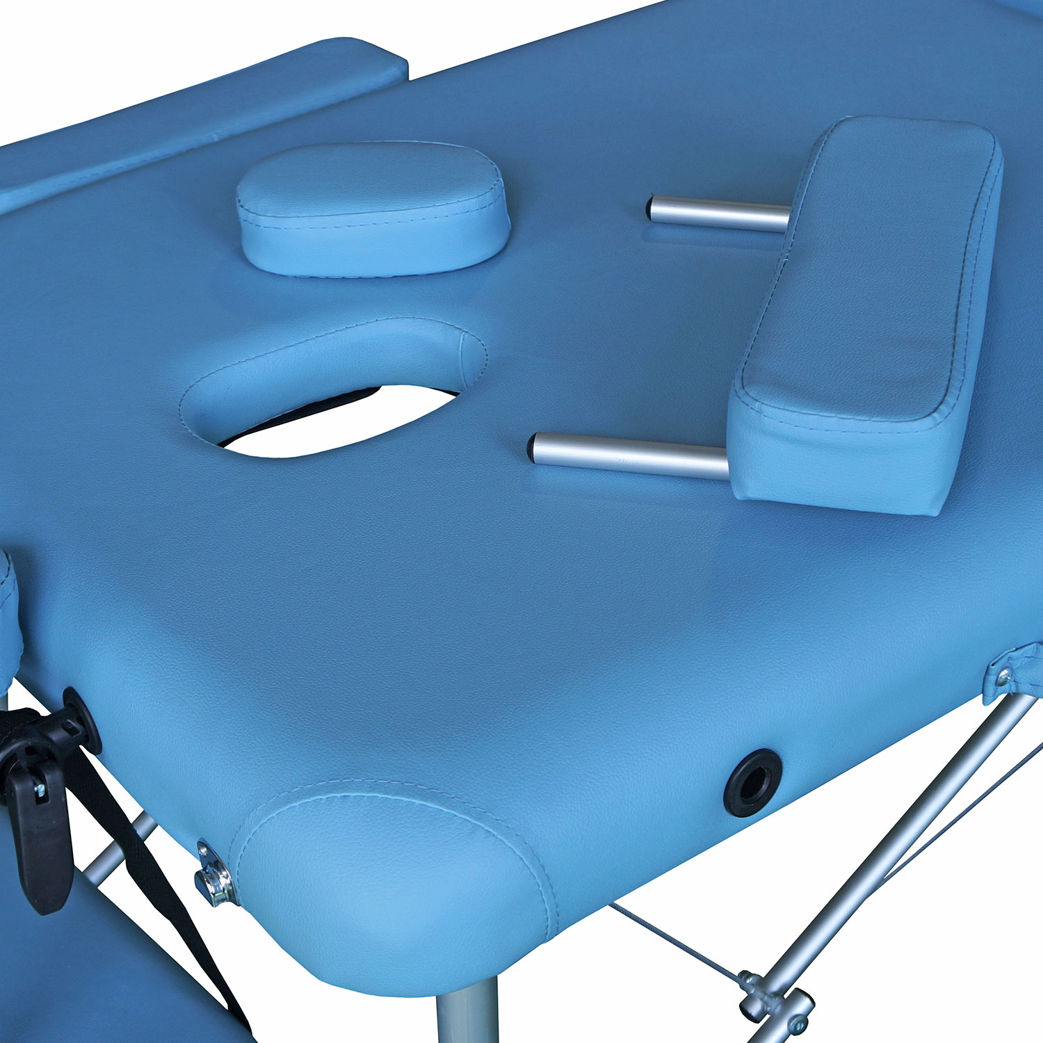 Массажный стол DFC NIRVANA, Elegant LUXE, 186x70x4 см, алюм. ножки, цвет светло голубой, изображение 6