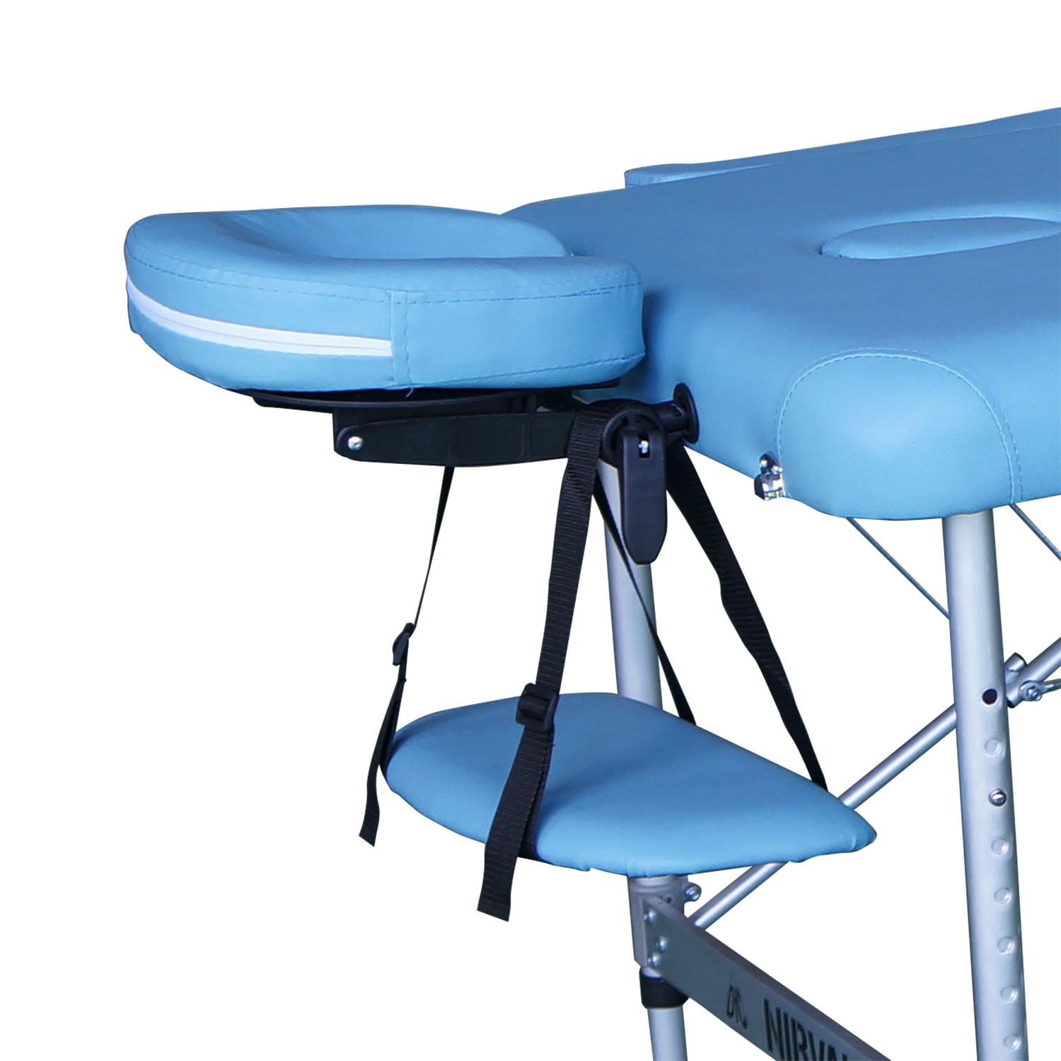 Массажный стол DFC NIRVANA, Elegant LUXE, 186x70x4 см, алюм. ножки, цвет светло голубой, изображение 7