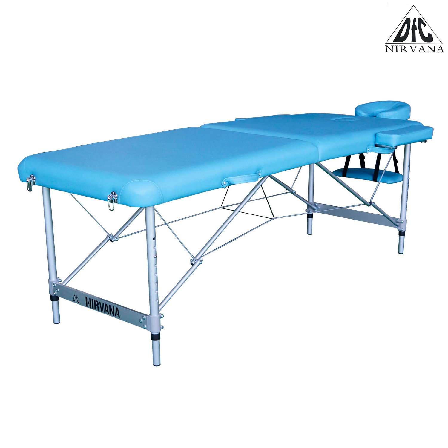 Массажный стол DFC NIRVANA, Elegant LUXE, 186x70x4 см, алюм. ножки, цвет светло голубой
