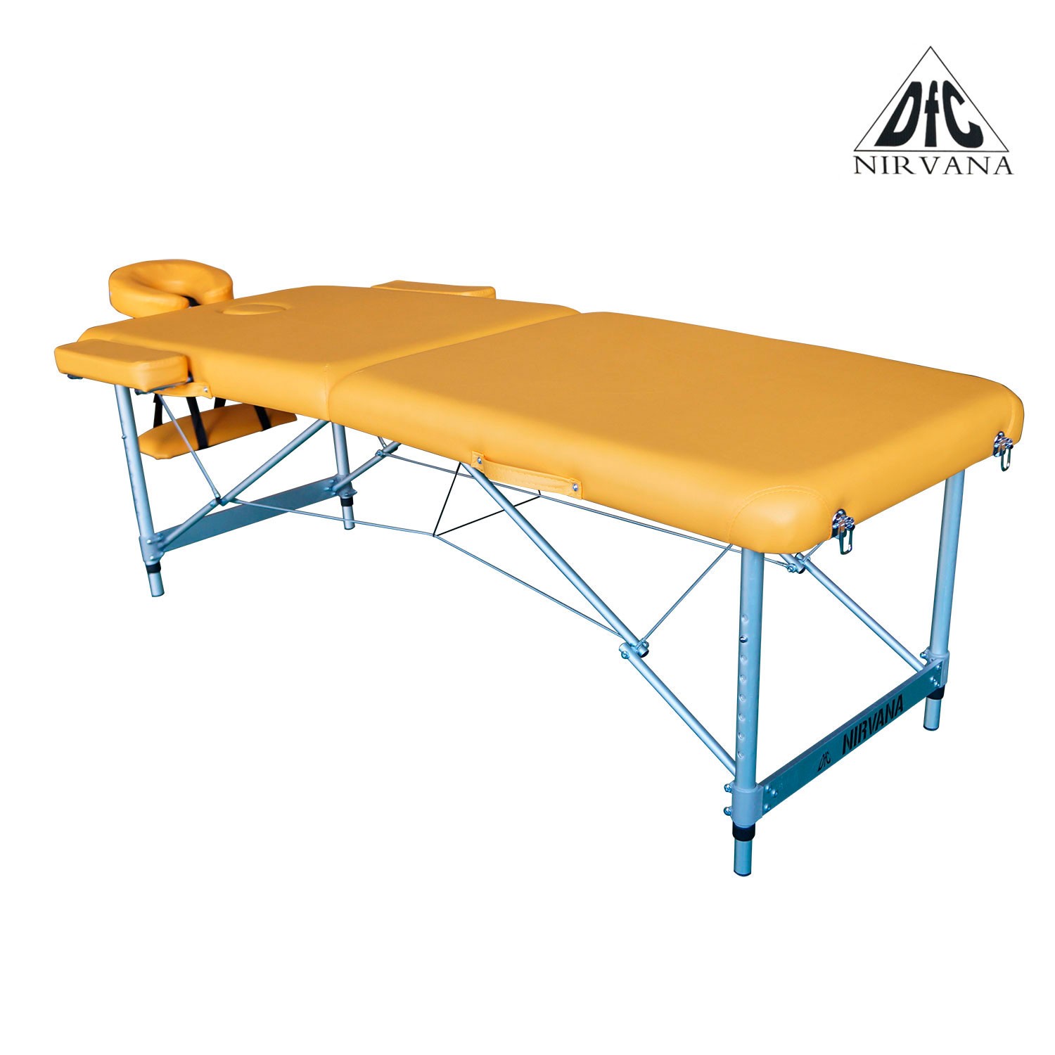 Массажный стол DFC NIRVANA, Elegant LUXE, 186x70x4 см, алюм. ножки, цвет горчичный, изображение 2
