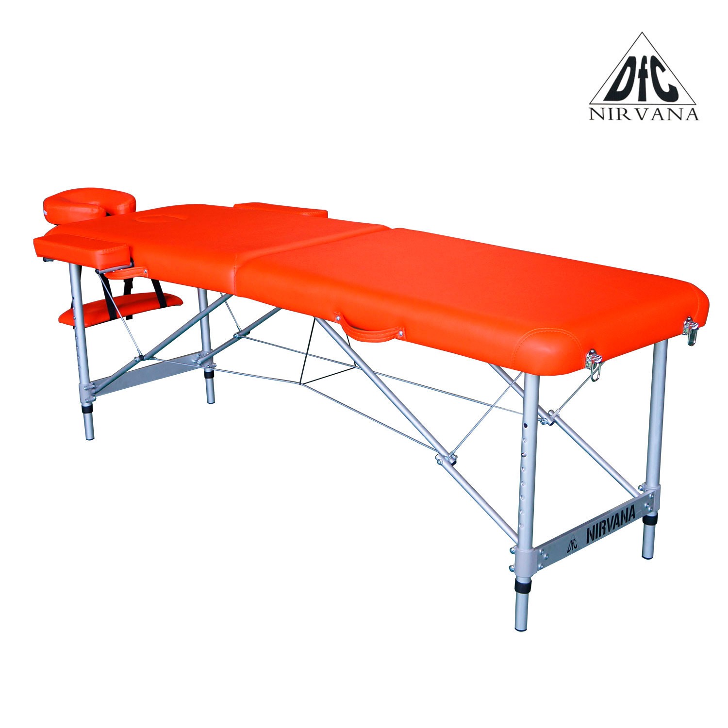 Массажный стол DFC NIRVANA, Elegant, 186x60x4 см, алюм. ножки, цвет оранжевый, изображение 2