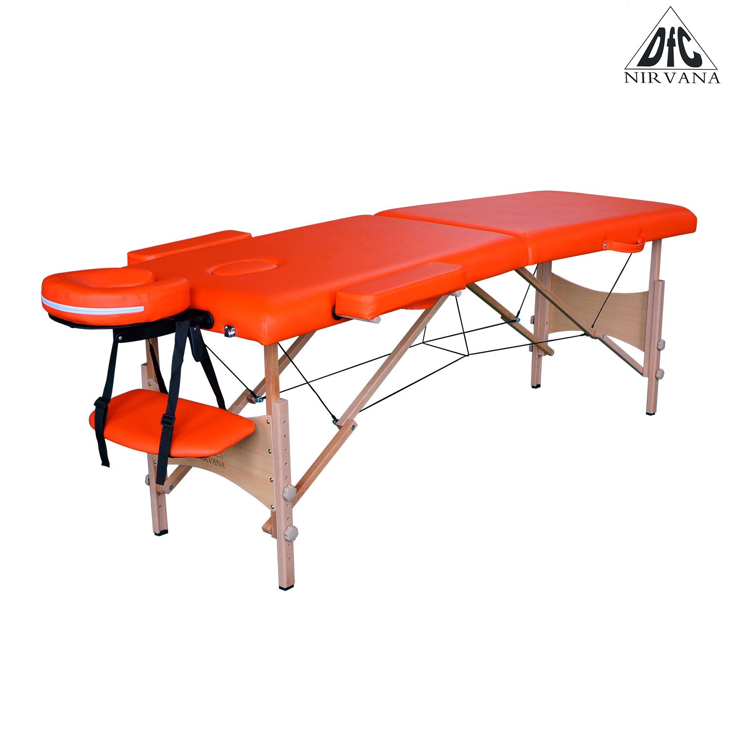 Массажный стол DFC NIRVANA, Optima, дерев. ножки, цвет оранжевый