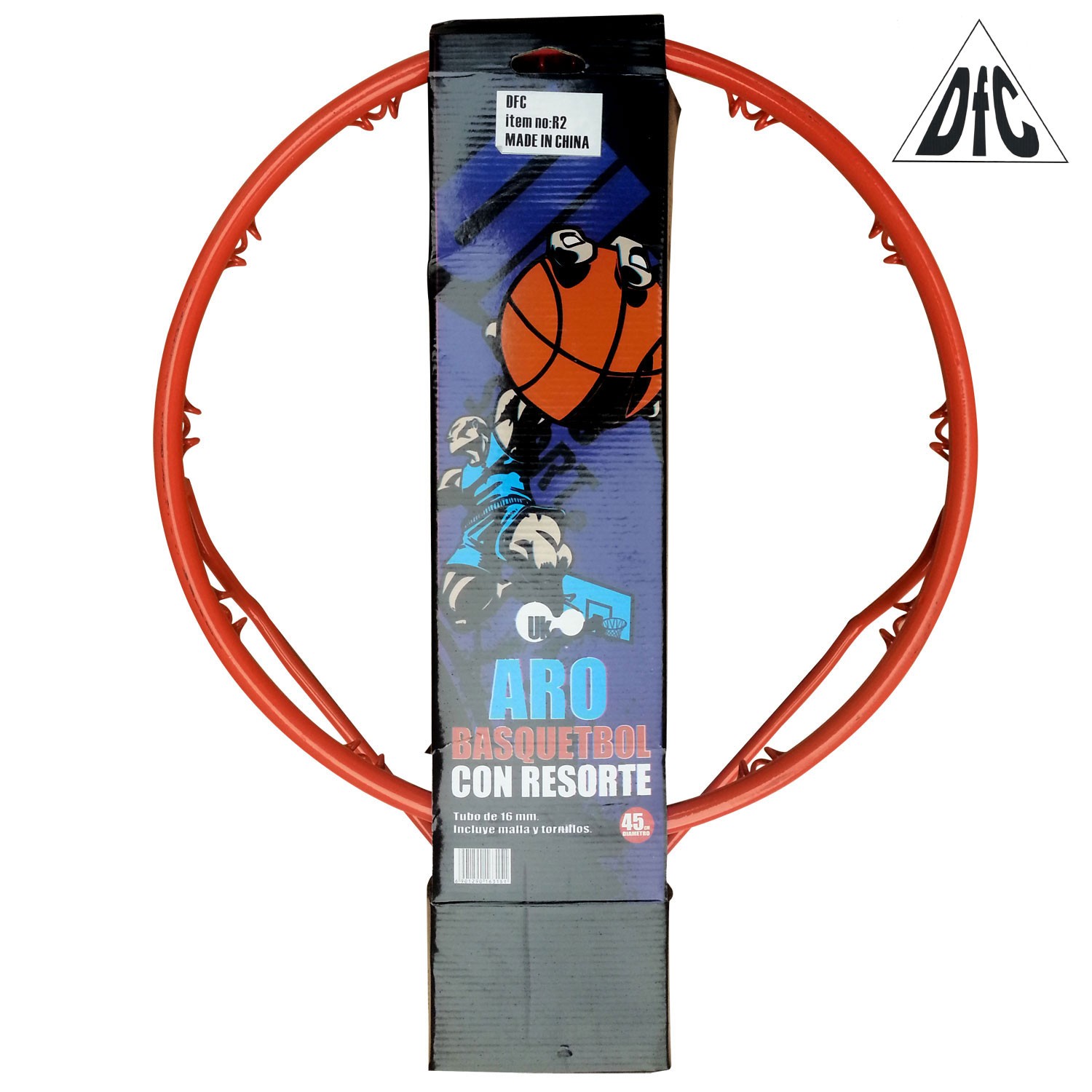 Кольцо баскетбольное DFC R2 45см (18") оранжево-красное