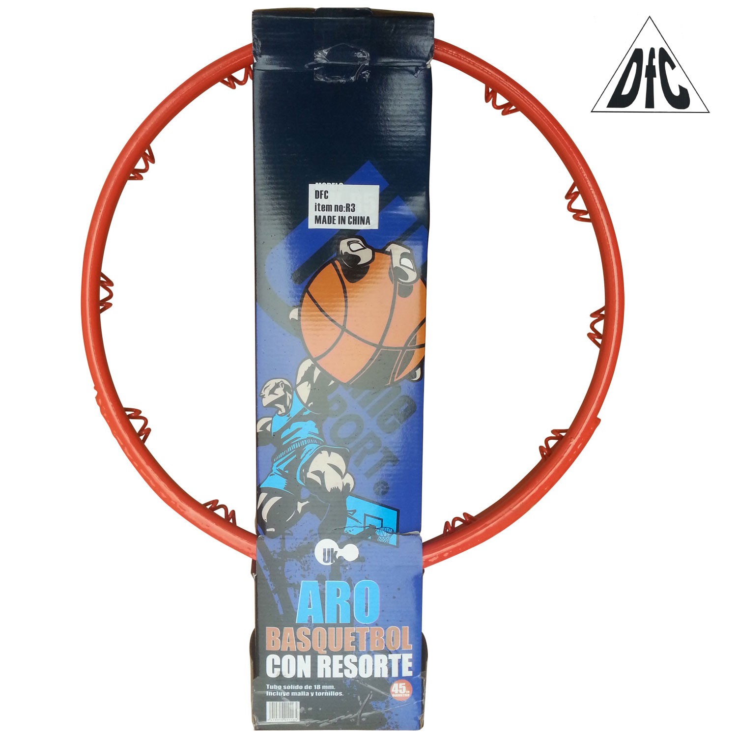 Кольцо баскетбольное DFC R3 45см (18") 2 пружины, оранжево-красное