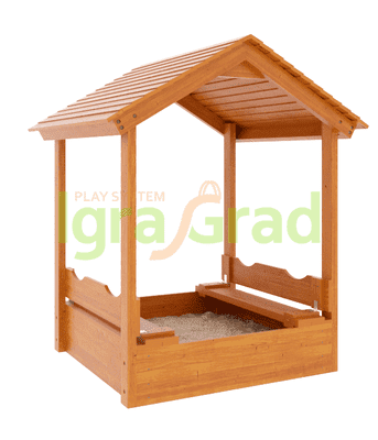 Детские песочницы IgraGrad Детская деревянная песочница с крышей, изображение 8
